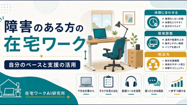 障害のある方の在宅ワーク｜自分のペースで働く選択肢と支援機関の活用