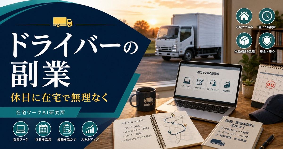 トラック運転手・配送ドライバーの副業記事のアイキャッチ画像
