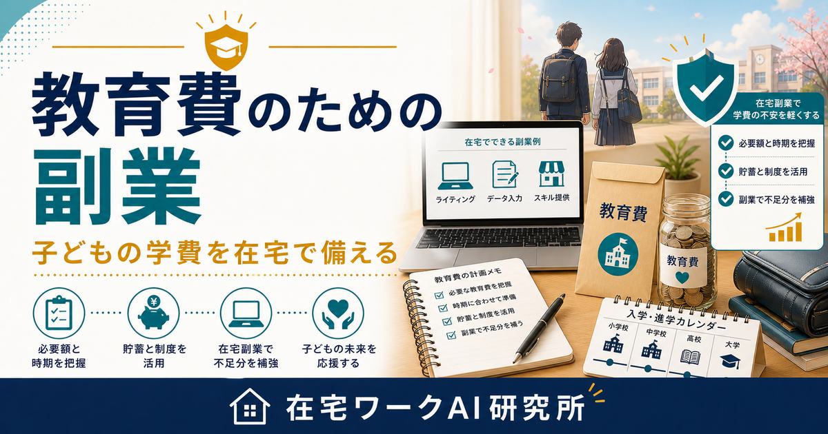 教育費のための副業記事のアイキャッチ画像