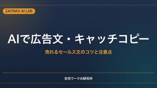 AIで広告文・キャッチコピーを作る方法｜売れるセールス文のコツと誇大広告の注意点