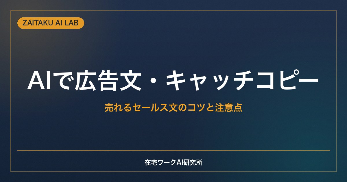 AIで広告文・キャッチコピーを作る方法｜売れるセールス文のコツと誇大広告の注意点