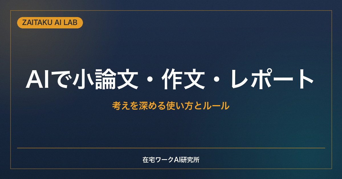 AIで小論文・作文・レポートを書く方法｜考えを深める使い方と守るべきルール