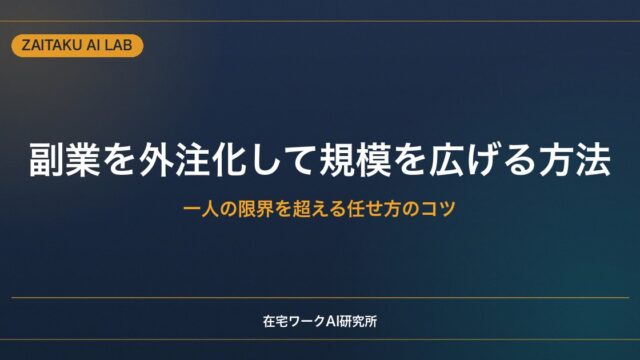 副業を外注化して規模を広げる方法｜一人の限界を超える任せ方とディレクションのコツ