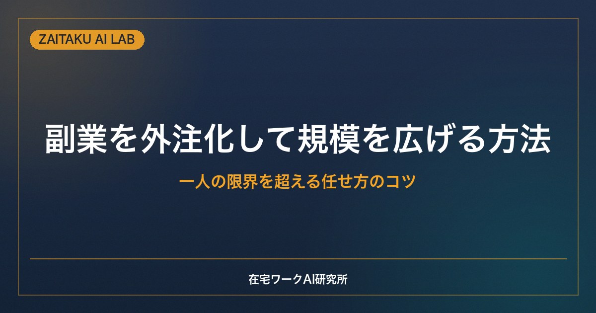 副業を外注化して規模を広げる方法｜一人の限界を超える任せ方とディレクションのコツ