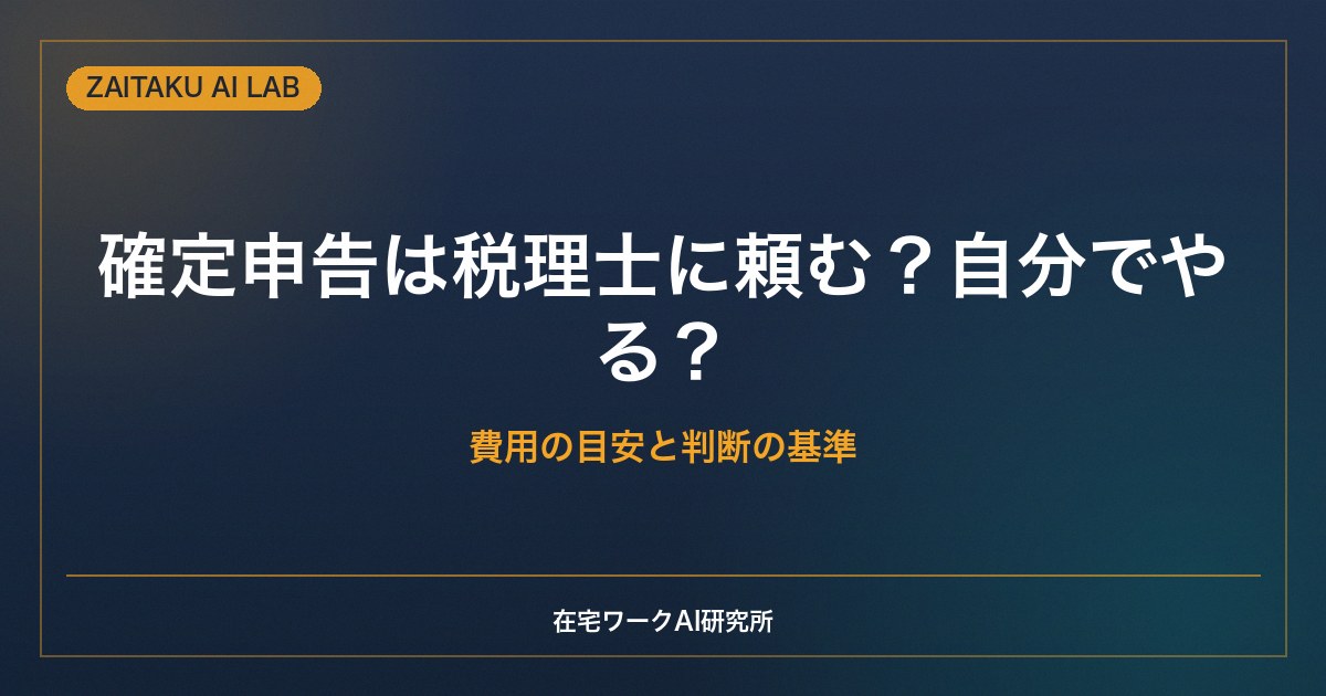 副業の確定申告は税理士に頼む？自分でやる？｜費用の目安と判断の基準