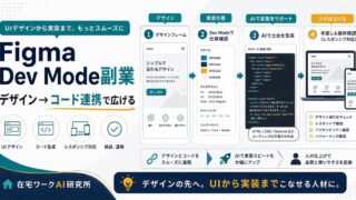 Figma Dev ModeとAI実装ツールでデザインからコード連携へ広げる流れを示すアイキャッチ画像