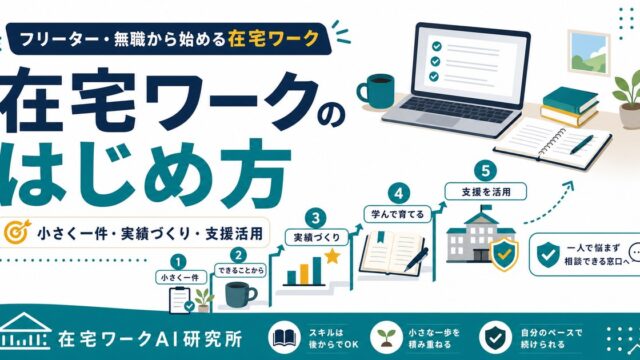 フリーター・無職から始める在宅ワーク｜スキルなしでも踏み出す現実的な一歩