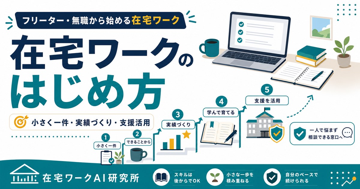 フリーター・無職から始める在宅ワーク｜スキルなしでも踏み出す現実的な一歩