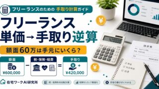 フリーランスの単価から手取りを逆算する早見表のアイキャッチ