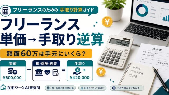フリーランスの単価から手取りを逆算する早見表のアイキャッチ