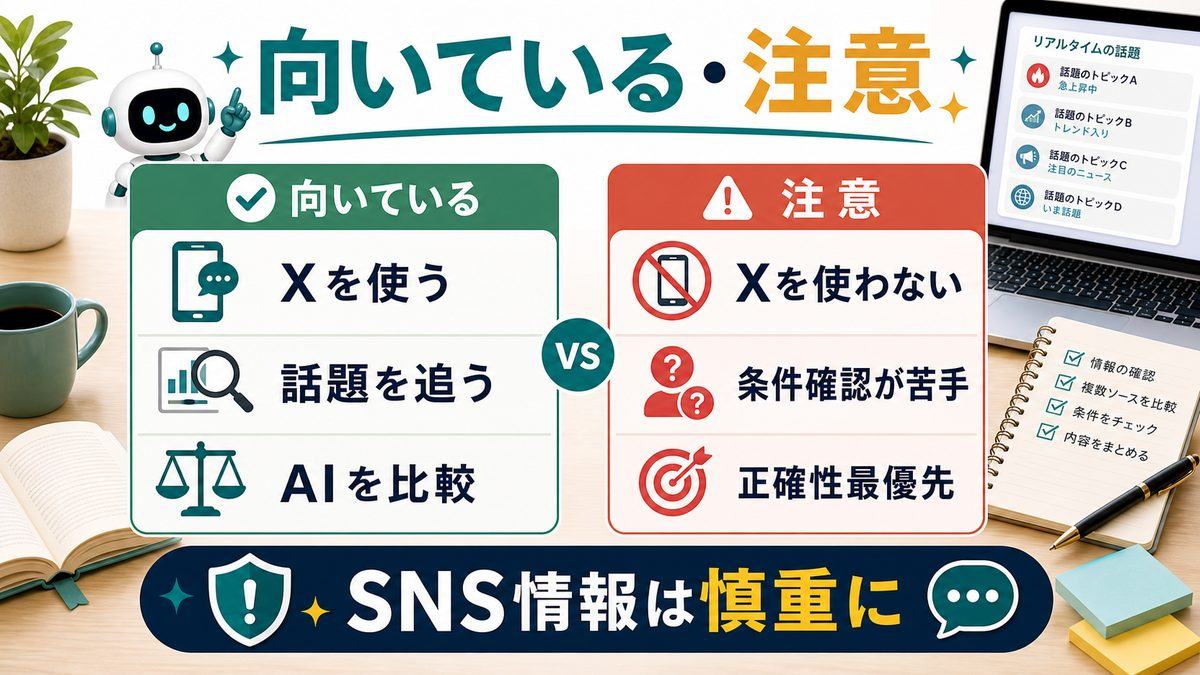 Grokに向いている人と注意したい人を整理した図解