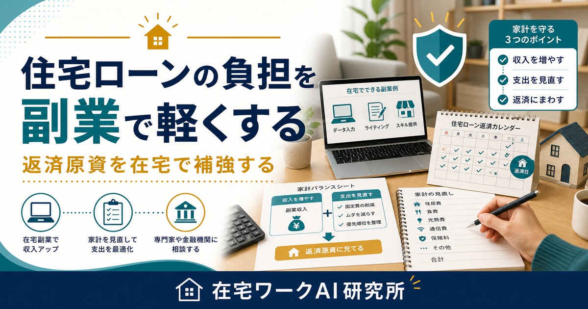 住宅ローンの負担を副業で軽くする記事のアイキャッチ画像