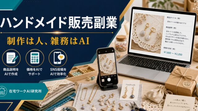 ハンドメイド販売副業 制作は人 雑務はAI 在宅ワークAI研究所