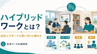 ハイブリッドワークを出社日とリモート日、協働と集中で整理したアイキャッチ画像