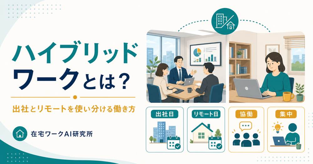 ハイブリッドワークを出社日とリモート日、協働と集中で整理したアイキャッチ画像