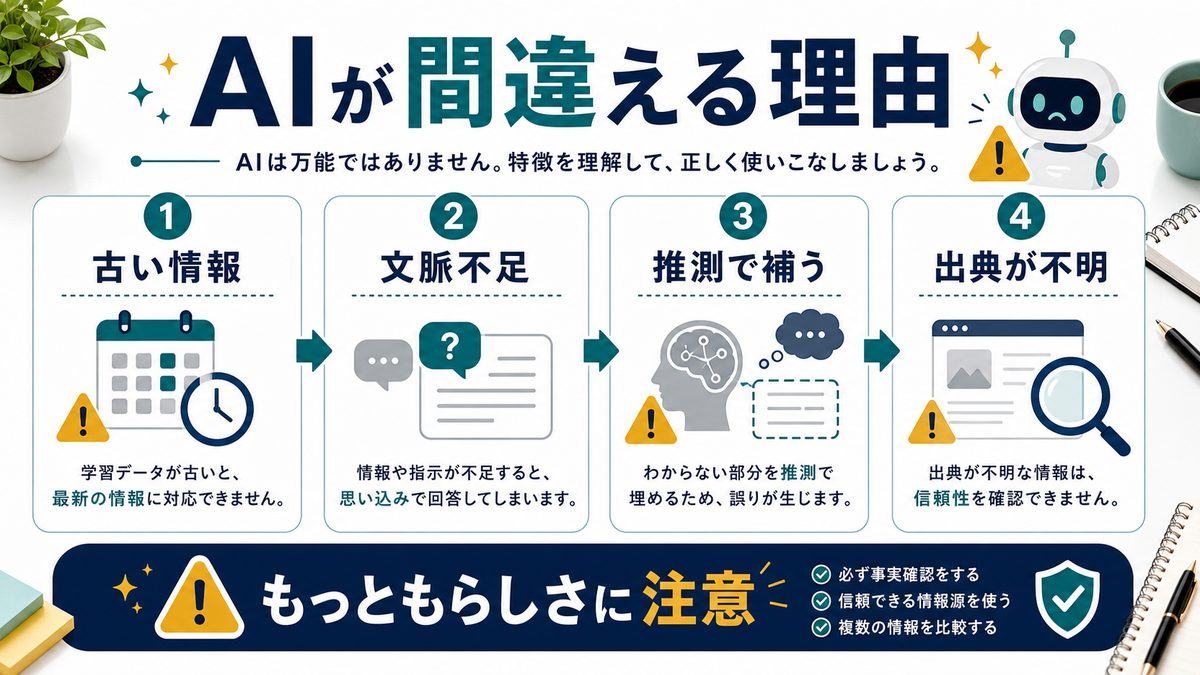 AIが間違える理由を整理した図解