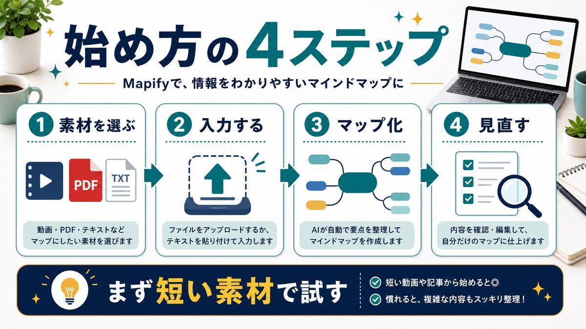 Mapifyの始め方を4ステップで整理した図解