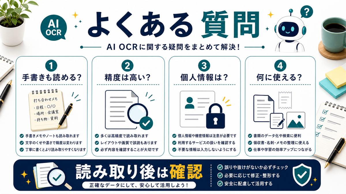 AI OCRのよくある質問を整理した図解