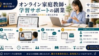 オンライン家庭教師・学習サポートの副業の始め方をまとめたアイキャッチ画像