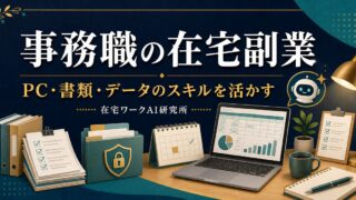 事務職の在宅副業でPCと書類とデータのスキルを活かす記事アイキャッチ