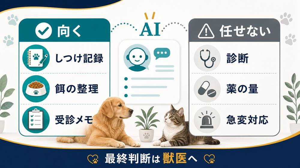 ペットの飼育相談でAIに向く場面と任せない場面