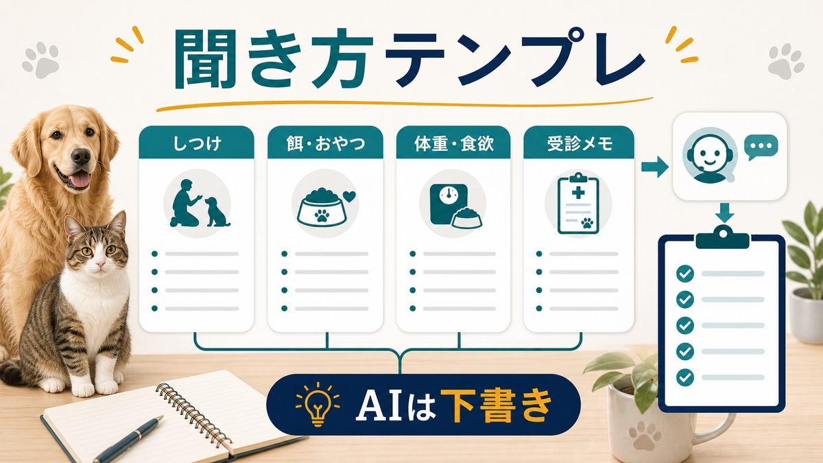 しつけ餌体重食欲受診メモの聞き方テンプレ