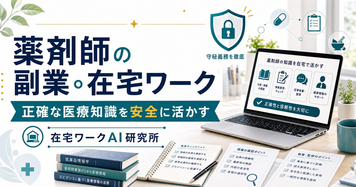 薬剤師の副業・在宅ワークのアイキャッチ画像