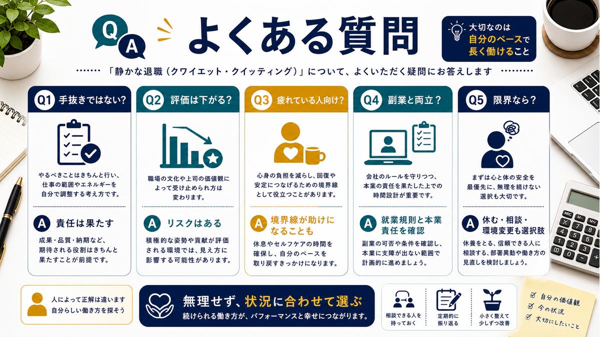 静かな退職に関するよくある質問を要約した図解