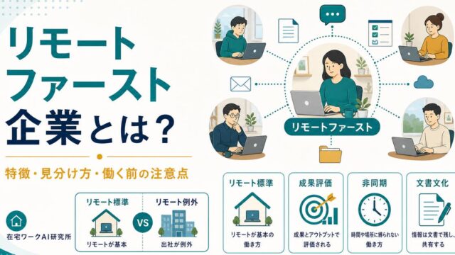 リモートファースト企業の特徴と見分け方を整理したアイキャッチ画像
