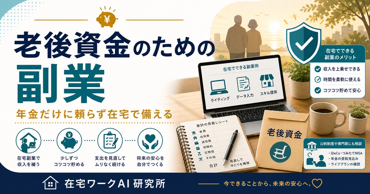 老後資金のための副業記事のアイキャッチ画像