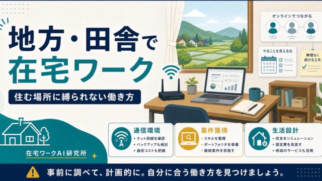 地方・田舎で始める在宅ワーク｜Uターン・移住でも在宅で稼ぐ方法と注意点