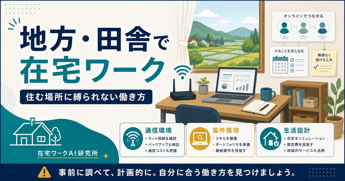 地方・田舎で始める在宅ワーク｜Uターン・移住でも在宅で稼ぐ方法と注意点