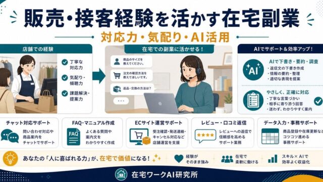 販売・接客経験を活かす在宅副業とAI活用を整理したアイキャッチ画像