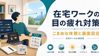 在宅ワークの目の疲れ対策と画面設定のアイキャッチ