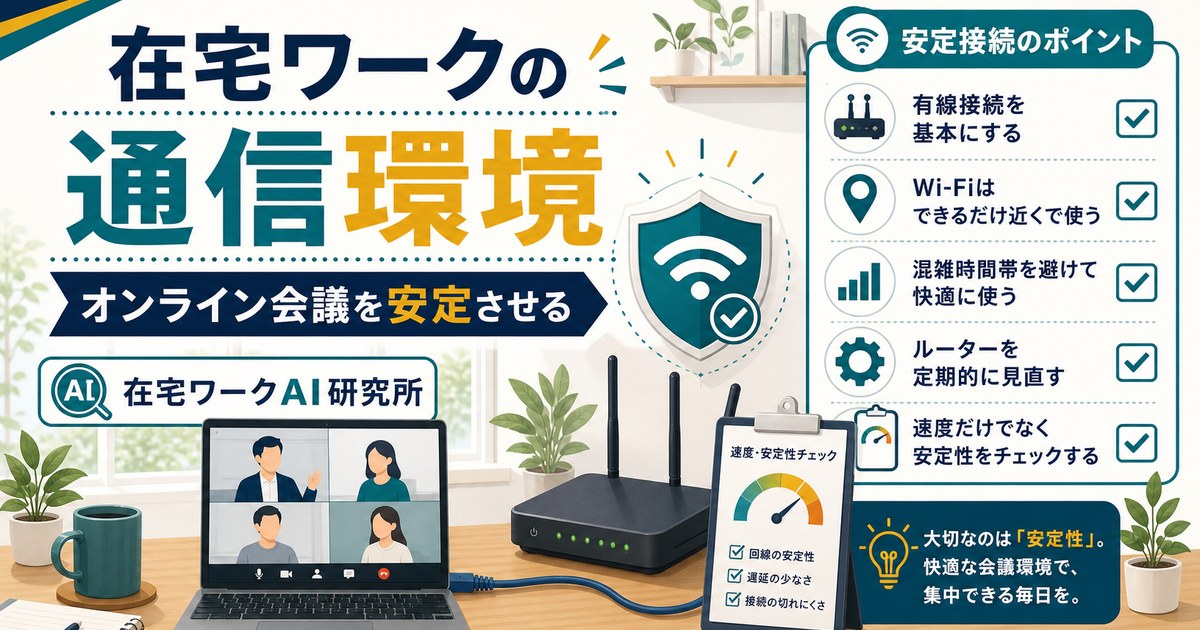 在宅ワークの通信環境・ネット回線の選び方｜オンライン会議が途切れないための対策