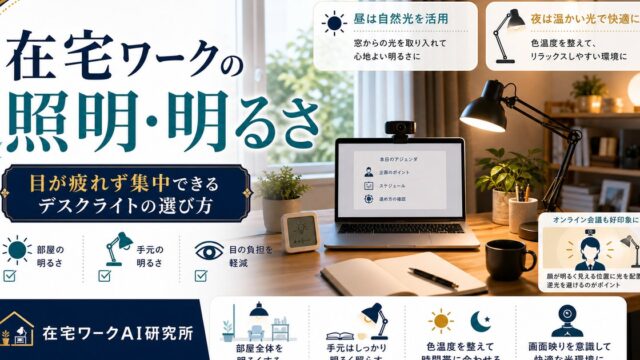 在宅ワークの照明と明るさ、デスクライトの選び方のアイキャッチ