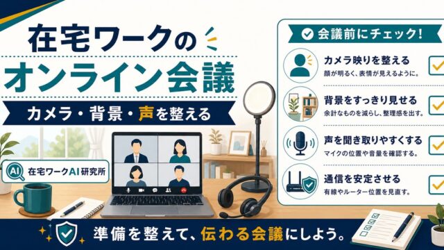 在宅ワークのオンライン会議のコツ｜カメラ映り・背景・声で印象を良くする準備