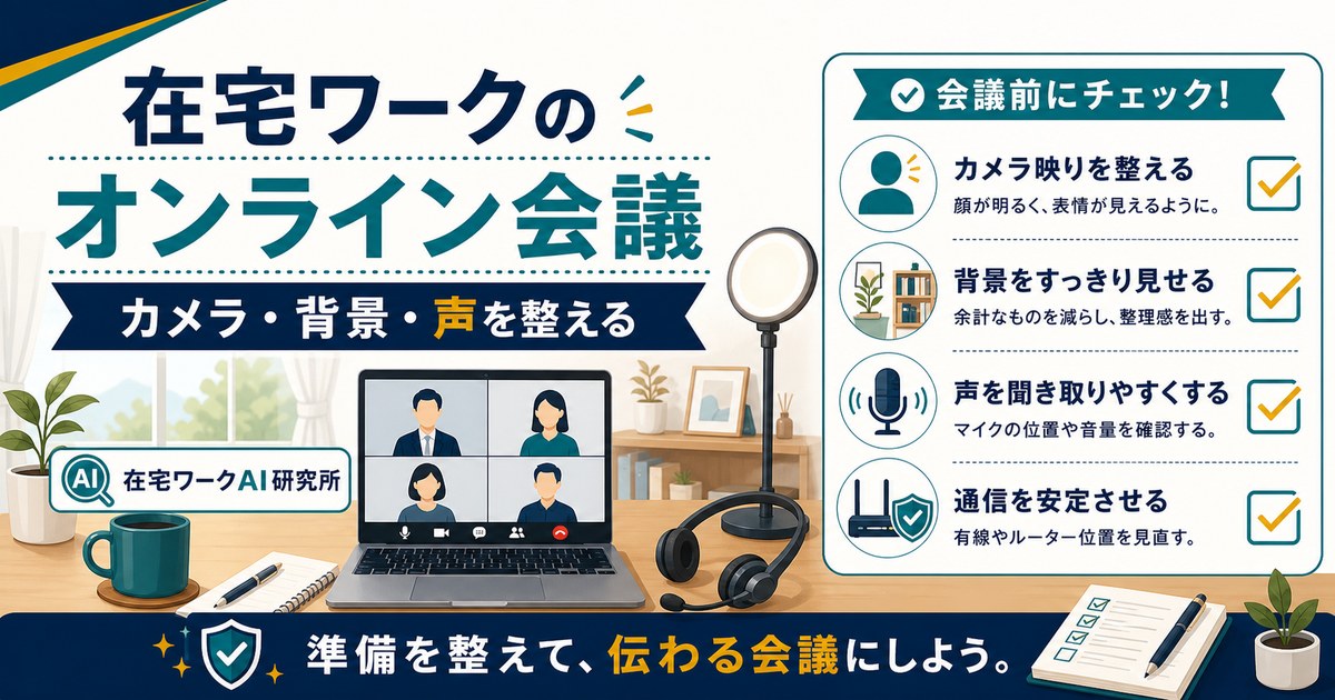 在宅ワークのオンライン会議のコツ｜カメラ映り・背景・声で印象を良くする準備