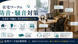 在宅ワークの防音・騒音対策と生活音・声漏れ対策のアイキャッチ