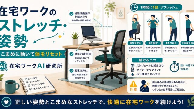 在宅ワークのストレッチ・姿勢のコツ｜肩こり・腰痛を防ぐ簡単な習慣