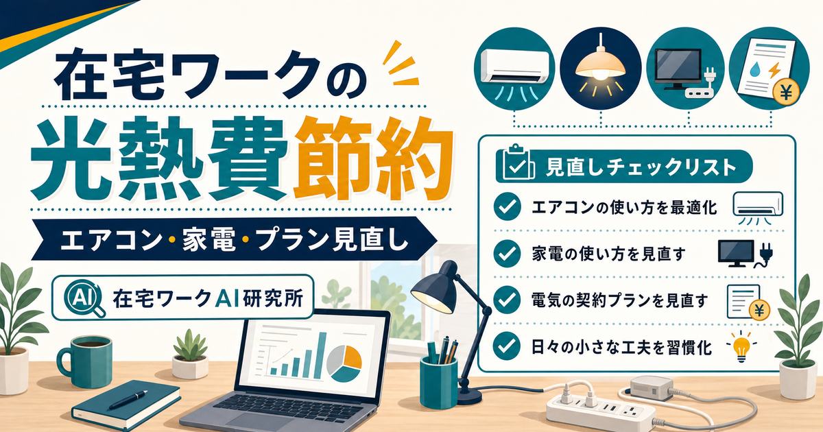 在宅ワークの光熱費・電気代を節約するコツ｜増えがちな電気代を抑える工夫