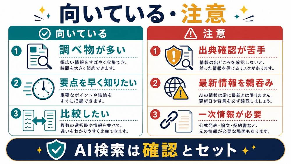 Gensparkに向いている人と注意したい人を整理した図解