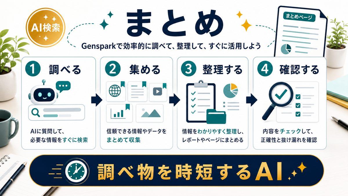 Gensparkの始め方と使い方のまとめを整理した図解