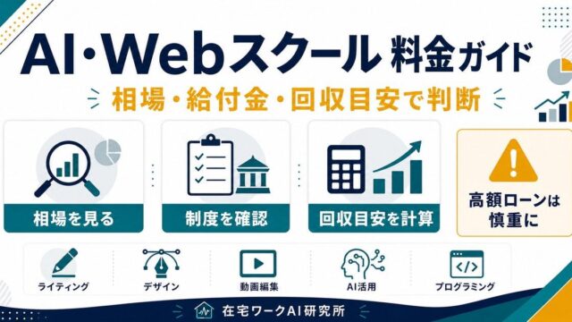 AI・Webスクールの料金相場と費用対効果を整理したアイキャッチ画像