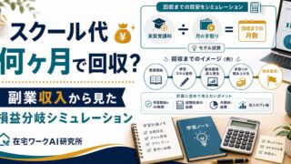 スクール代の回収月数と損益分岐シミュレーションのアイキャッチ