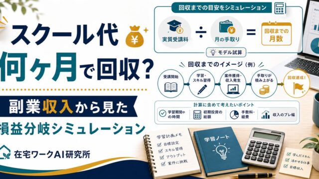 スクール代の回収月数と損益分岐シミュレーションのアイキャッチ