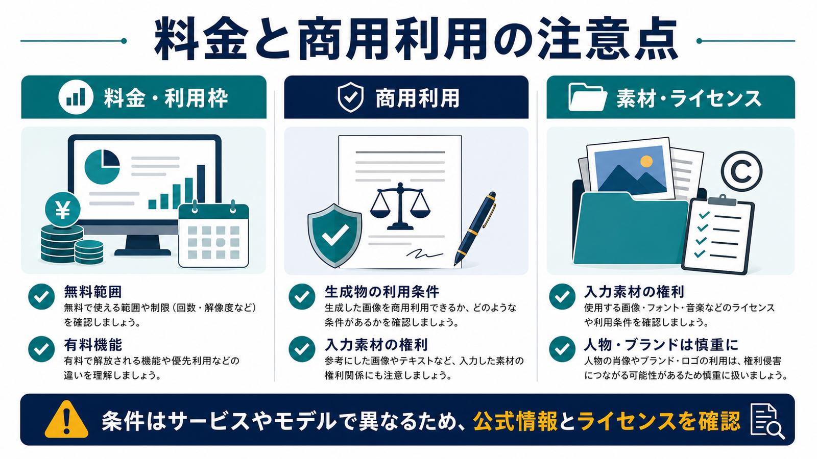 Stable Diffusionの料金利用枠商用利用素材ライセンスを公式情報で確認する図