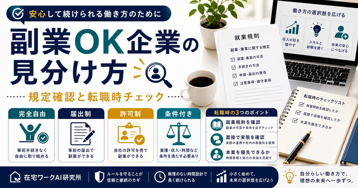 副業OK企業の見分け方と規定確認のアイキャッチ