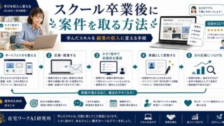 スクール卒業後に案件を取る方法をまとめたアイキャッチ画像