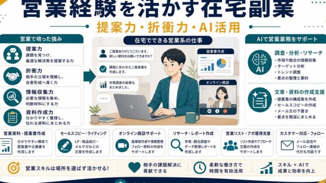 営業職の経験を活かす在宅副業とAI活用を整理したアイキャッチ画像